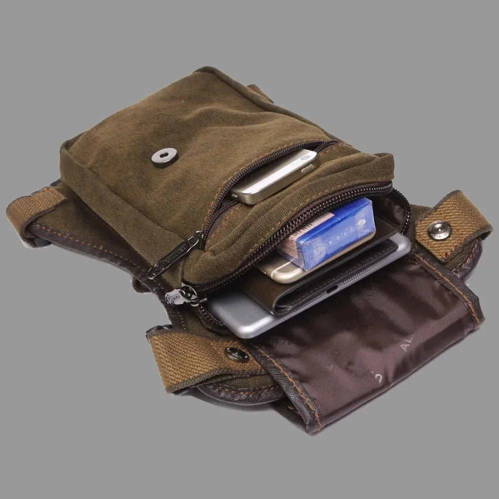 Motorcycle Rider Fanny Drop Leg Bags Messenger Shoulder CrossBody Bag Bum Hip Belt Pouch Waterproof Nylon/Canvas Men Waist Pack