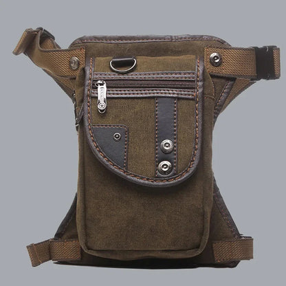 Motorcycle Rider Fanny Drop Leg Bags Messenger Shoulder CrossBody Bag Bum Hip Belt Pouch Waterproof Nylon/Canvas Men Waist Pack
