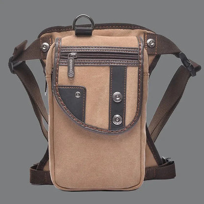Motorcycle Rider Fanny Drop Leg Bags Messenger Shoulder CrossBody Bag Bum Hip Belt Pouch Waterproof Nylon/Canvas Men Waist Pack