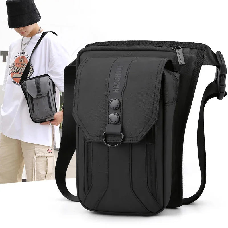 Motorcycle Rider Leg Drop Bags Fanny Pack For Men Nylon Military/Assault Male Messenger Cross Body Bum Hip Belt Waist Thigh Bag