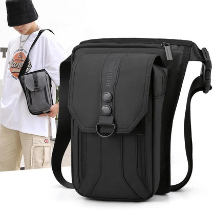 Motorcycle Rider Leg Drop Bags Fanny Pack For Men Nylon Military/Assault Male Messenger Cross Body Bum Hip Belt Waist Thigh Bag