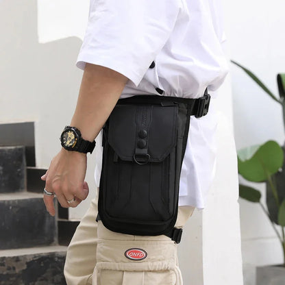 Motorcycle Rider Leg Drop Bags Fanny Pack For Men Nylon Military/Assault Male Messenger Cross Body Bum Hip Belt Waist Thigh Bag