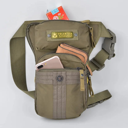 Motorcycle Rider Men Waist Leg Fanny Pack Military Cross body Shoulder s Travel Oxford Male Belt Hip Bum Drop Thigh Bag