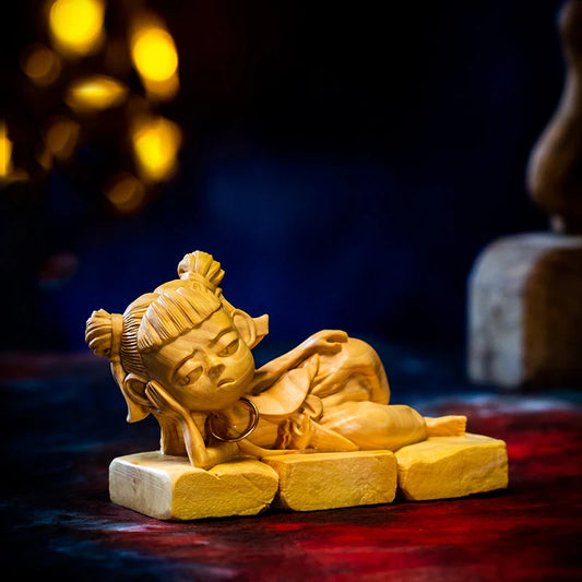 Movie Magical Boy Nezha Wood Statue Home Decorations Chinese Folk Traditional Crafts Boxwood Statue