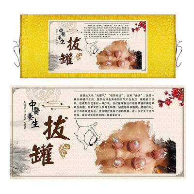 Moxibustion Cupping Foot Massage Traditional Chinese Medicine Health Preservation Art Wall Scroll Wall Hanging Painting Scroll