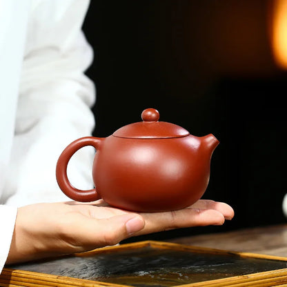 Mud Painted Pine Messi Pot Zisha Teapot Yixing Handmade Pot, Kung-Fu Teaware, Purple Clay Drinkware for Puer, Green, Black, Chin