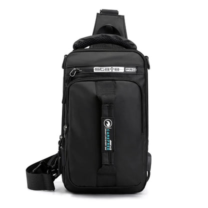 Multi-Function Sling Chest Bag With USB Charging Port Men Women Hiking Backpack Cross-Body Shoulder Fanny Pack Tote Handbags