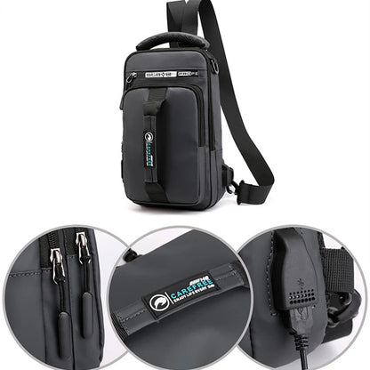 Multi-Function Sling Chest Bag With USB Charging Port Men Women Hiking Backpack Cross-Body Shoulder Fanny Pack Tote Handbags