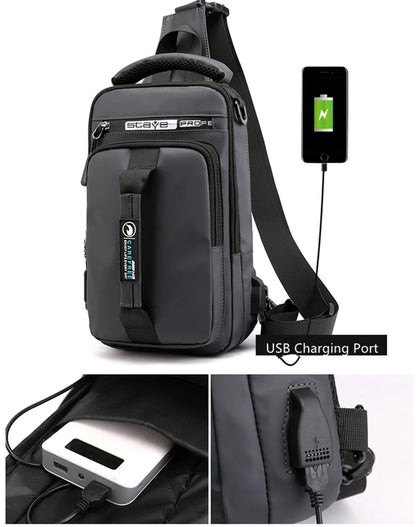 Multi-Function Sling Chest Bag With USB Charging Port Men Women Hiking Backpack Cross-Body Shoulder Fanny Pack Tote Handbags