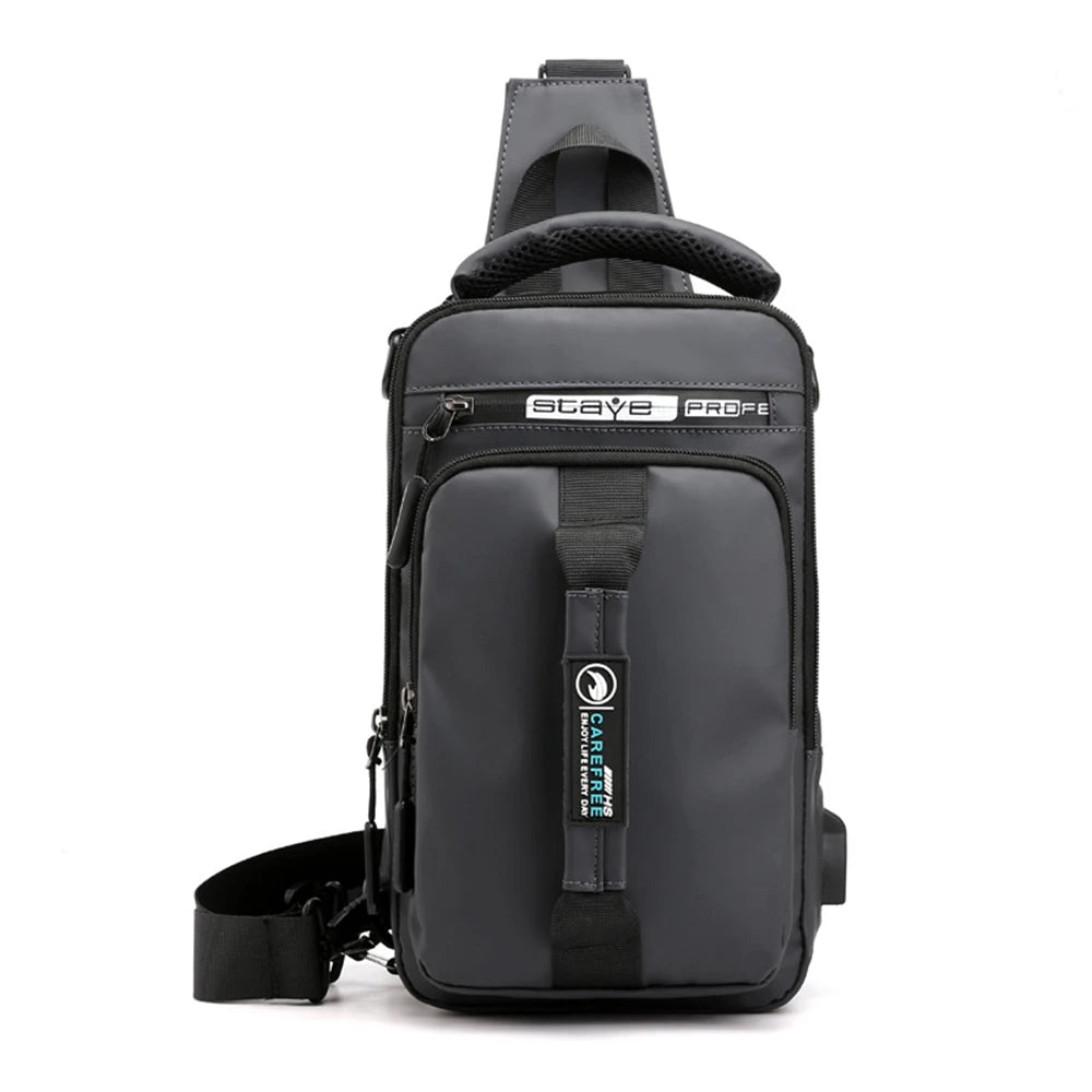 Multi-Function Sling Chest Bag With USB Charging Port Men Women Hiking Backpack Cross-Body Shoulder Fanny Pack Tote Handbags