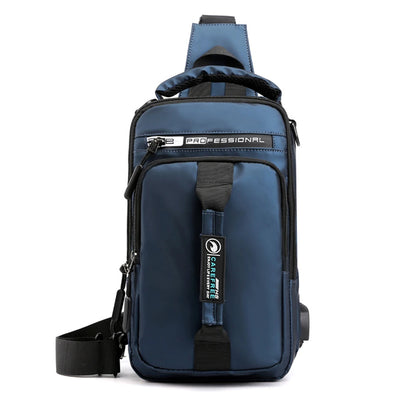 Multi-Function Sling Chest Bag With USB Charging Port Men Women Hiking Backpack Cross-Body Shoulder Fanny Pack Tote Handbags