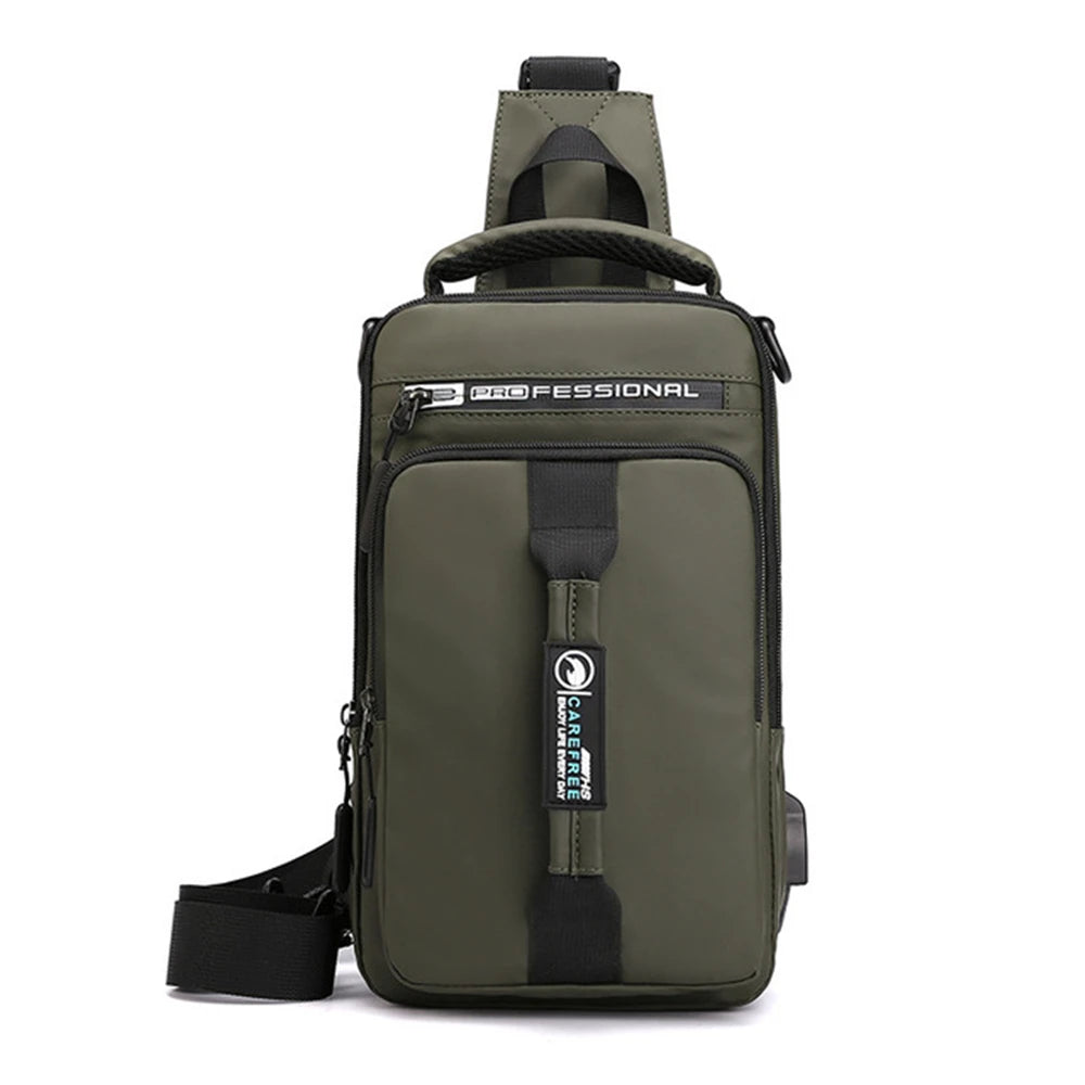 Multi-Function Sling Chest Bag With USB Charging Port Men Women Hiking Backpack Cross-Body Shoulder Fanny Pack Tote Handbags