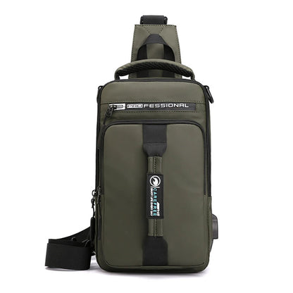 Multi-Function Sling Chest Bag With USB Charging Port Men Women Hiking Backpack Cross-Body Shoulder Fanny Pack Tote Handbags
