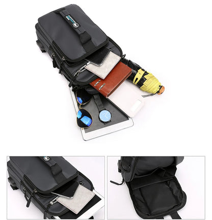 Multi-Function Sling Chest Bag With USB Charging Port Men Women Hiking Backpack Cross-Body Shoulder Fanny Pack Tote Handbags