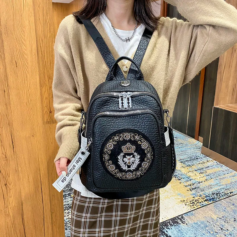 Multi Functional High Capacity Backpack With Fashionable Crown And Diamond Design Backpacks With Luxurious Women Travel Mochilas
