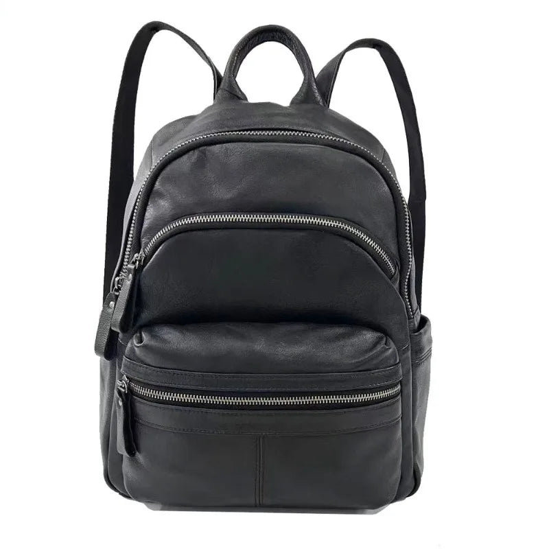 Multi Pocket Practical Large Capacity Backpacks Soft Cowhide Genuine Leather Fashion All-match School Bag Simple Luxury Bolsas