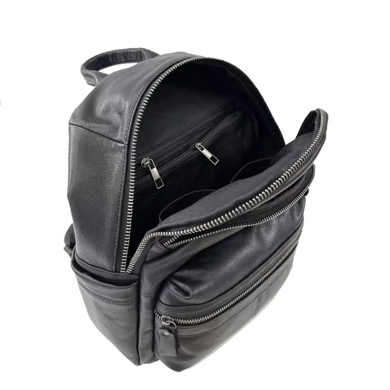 Multi Pocket Practical Large Capacity Backpacks Soft Cowhide Genuine Leather Fashion All-match School Bag Simple Luxury Bolsas