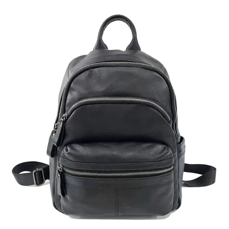 Multi Pocket Practical Large Capacity Backpacks Soft Cowhide Genuine Leather Fashion All-match School Bag Simple Luxury Bolsas