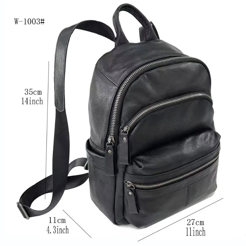 Multi Pocket Practical Large Capacity Backpacks Soft Cowhide Genuine Leather Fashion All-match School Bag Simple Luxury Bolsas
