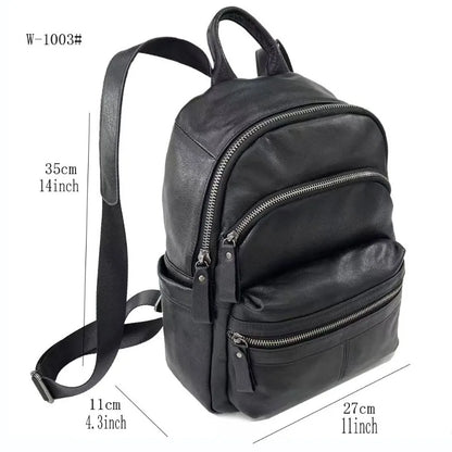 Multi Pocket Practical Large Capacity Backpacks Soft Cowhide Genuine Leather Fashion All-match School Bag Simple Luxury Bolsas