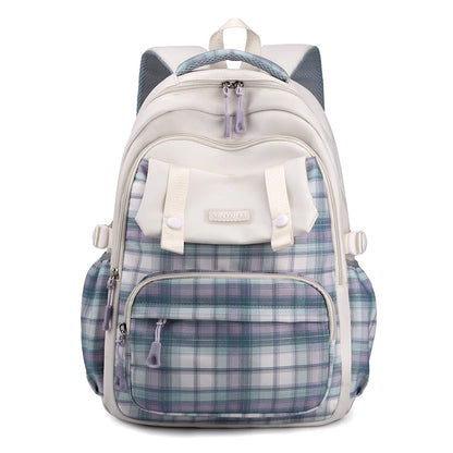 Multi-Pocket Waterproof Nylon Student Backpack Fashion School Bags for Teenage Girls Boys Ladies Casual Travel Laptop Rucksack