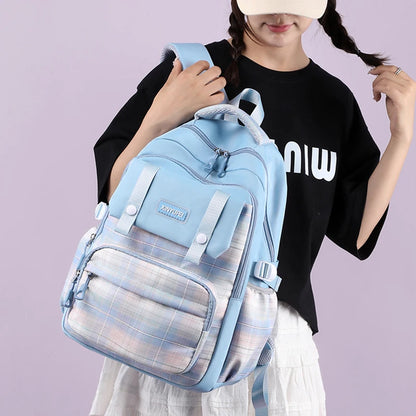 Multi-Pocket Waterproof Nylon Student Backpack Fashion School Bags for Teenage Girls Boys Ladies Casual Travel Laptop Rucksack