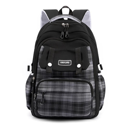Multi-Pocket Waterproof Nylon Student Backpack Fashion School Bags for Teenage Girls Boys Ladies Casual Travel Laptop Rucksack