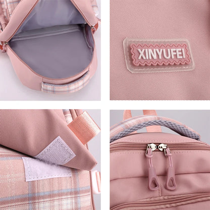 Multi-Pocket Waterproof Nylon Student Backpack Fashion School Bags for Teenage Girls Boys Ladies Casual Travel Laptop Rucksack