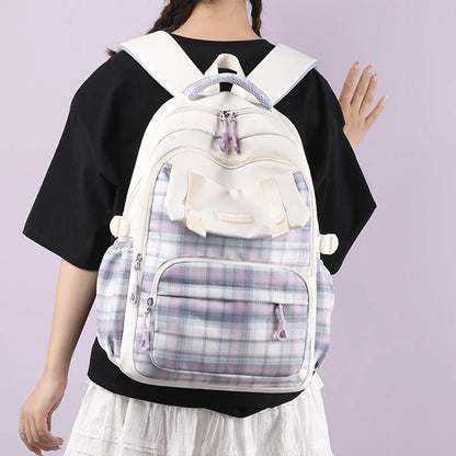 Multi-Pocket Waterproof Nylon Student Backpack Fashion School Bags for Teenage Girls Boys Ladies Casual Travel Laptop Rucksack