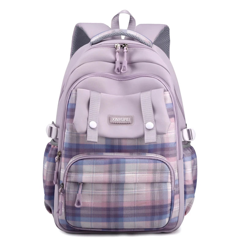 Multi-Pocket Waterproof Nylon Student Backpack Fashion School Bags for Teenage Girls Boys Ladies Casual Travel Laptop Rucksack