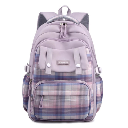 Multi-Pocket Waterproof Nylon Student Backpack Fashion School Bags for Teenage Girls Boys Ladies Casual Travel Laptop Rucksack