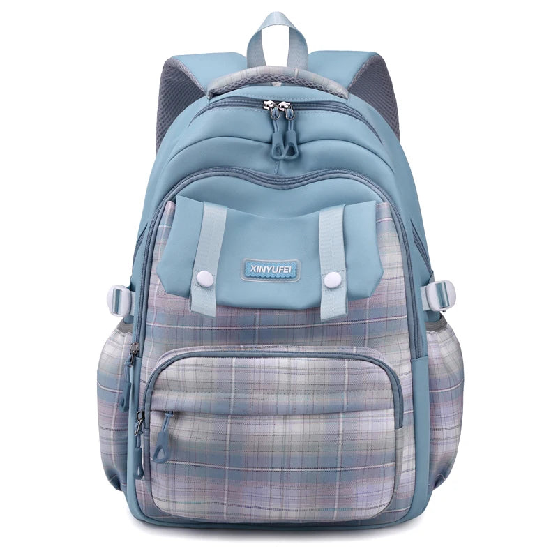 Multi-Pocket Waterproof Nylon Student Backpack Fashion School Bags for Teenage Girls Boys Ladies Casual Travel Laptop Rucksack