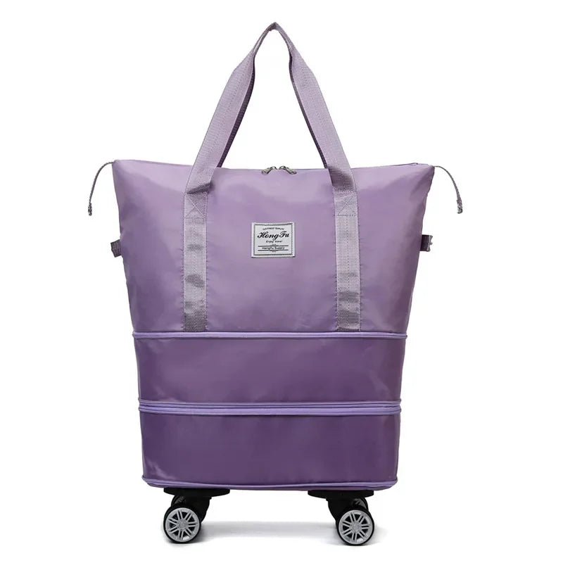 Multi-function Wheel Travel Bag Ultra-light Portable Dry and Wet Separation Luggage Storage Bag Large Capacity Fitness Bag