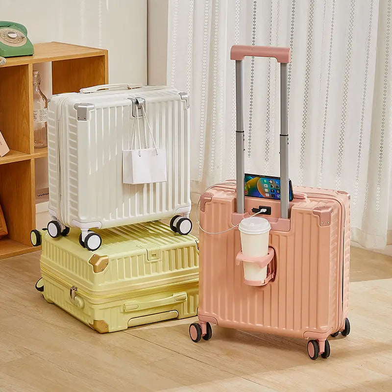 Multi-function boarding box, snap-in luggage, rechargeable luggage lock, high-value silent universal business