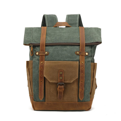 Multi-function computer canvas backpack motorcycle riding anti theft canvas backpack traveling hiking hunting canvas backpack