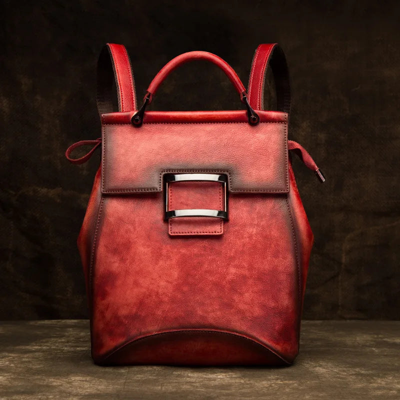 Multi-functional Genuine Leather Backpack Vintage Casual Fashion Large Capacity Mochila Shopping Travel Versatile Practical Bags