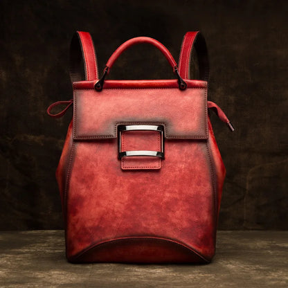 Multi-functional Genuine Leather Backpack Vintage Casual Fashion Large Capacity Mochila Shopping Travel Versatile Practical Bags