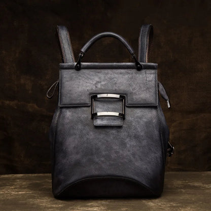Multi-functional Genuine Leather Backpack Vintage Casual Fashion Large Capacity Mochila Shopping Travel Versatile Practical Bags