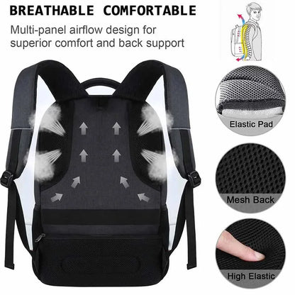 Multi-functional Laptop For Men 17.3'' W/USB Port Business Man's Oxford Outdoor Waterproof Backpack Computer Bag