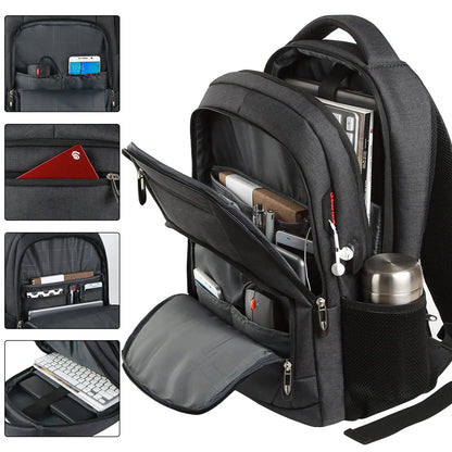 Multi-functional Laptop For Men 17.3'' W/USB Port Business Man's Oxford Outdoor Waterproof Backpack Computer Bag