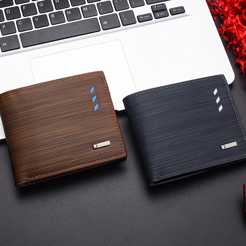 Multi-functional and Practical Men's Wallet Business Short Youth Multi-card Money Clip Horizontal Trend Student Ticket Purse