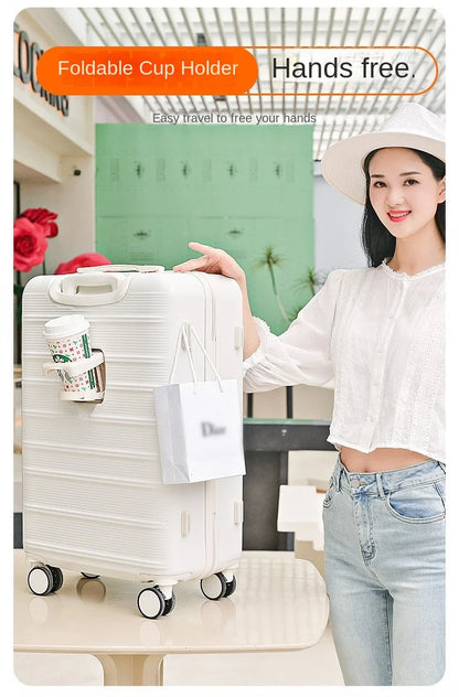 Multi functional luggage, women's 20 inch trolley box, boarding travel box, men's 24 password box, sturdy and durable leather