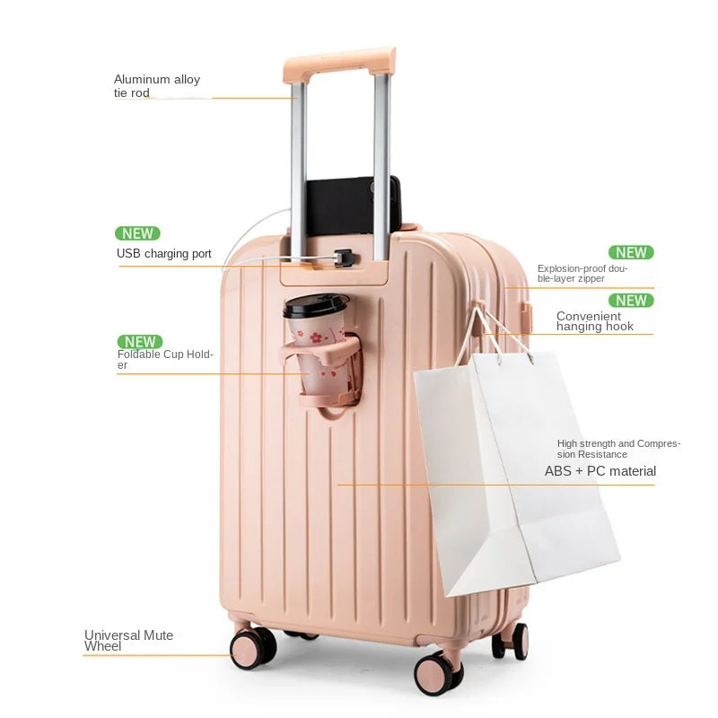 Multi functional small fresh luggage  female students, password travel box, universal wheel, male lever, sturdy and durable case