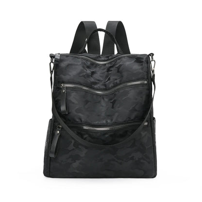 Multi-pocket Black Nylon Women Backpack Female Simple Pattern Travel Bag High Quality Schoolbag For Teenage Girls Book Knapsack