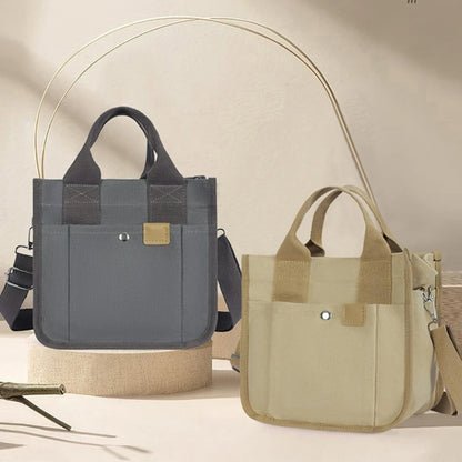 Multi-pocket Handbag for Women Grocery Shopping Bag Canvas-Tote Bag Large Capacity Crossbody Bag Lunch Bag Travel Bag