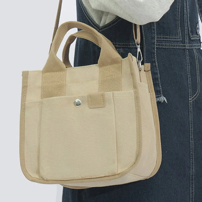 Multi-pocket Handbag for Women Grocery Shopping Bag Canvas-Tote Bag Large Capacity Crossbody Bag Lunch Bag Travel Bag