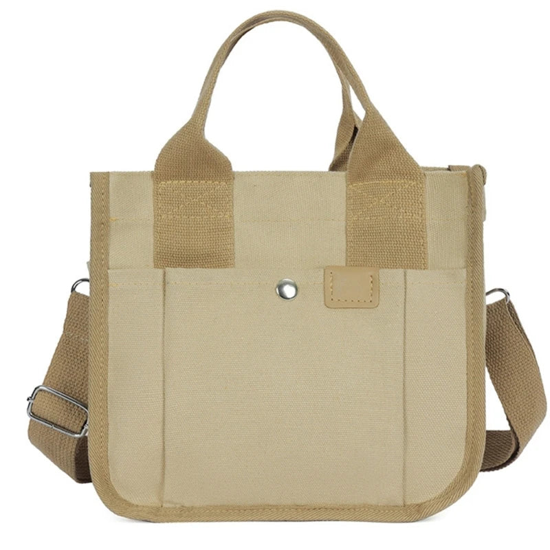 Multi-pocket Handbag for Women Grocery Shopping Bag Canvas-Tote Bag Large Capacity Crossbody Bag Lunch Bag Travel Bag
