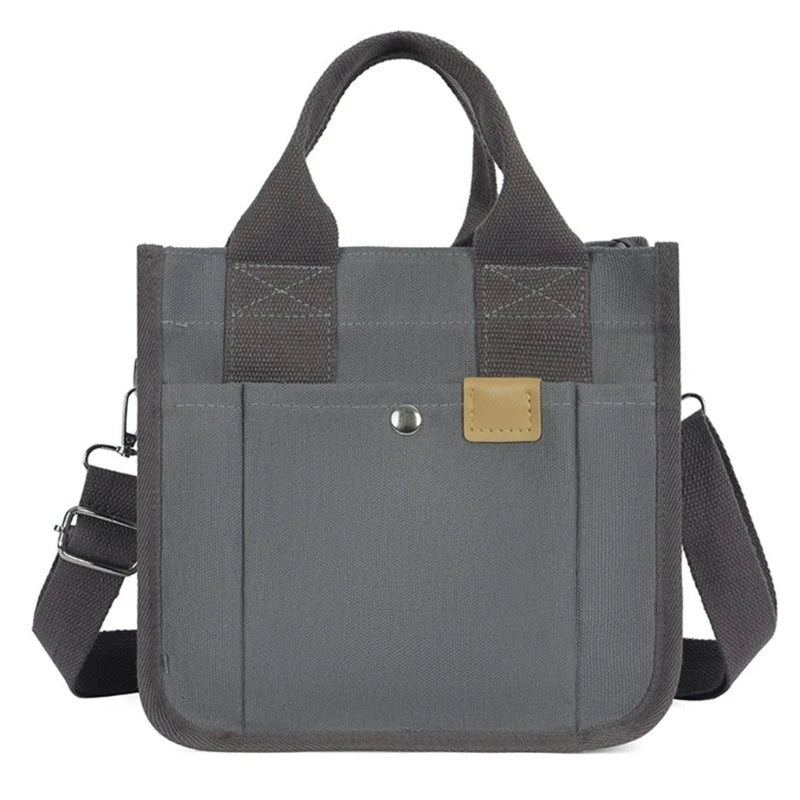 Multi-pocket Handbag for Women Grocery Shopping Bag Canvas-Tote Bag Large Capacity Crossbody Bag Lunch Bag Travel Bag