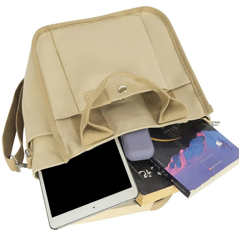 Multi-pocket Handbag for Women Grocery Shopping Bag Canvas-Tote Bag Large Capacity Crossbody Bag Lunch Bag Travel Bag