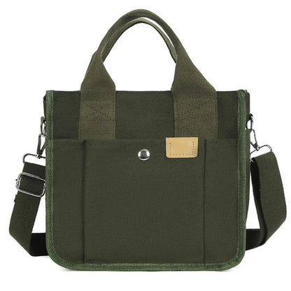 Multi-pocket Handbag for Women Grocery Shopping Bag Canvas-Tote Bag Large Capacity Crossbody Bag Lunch Bag Travel Bag
